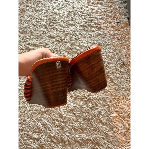 Leather Striped Mules Size 39 - Picture 4 of 7